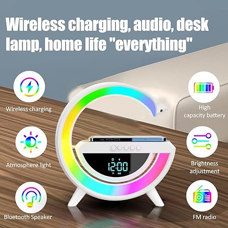 شاحن لاسلكي LED مع مكبر صوت